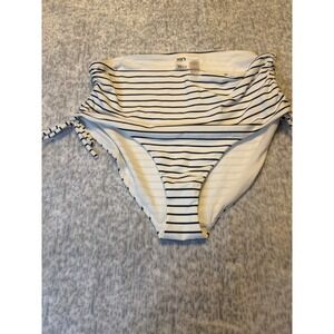 Dicks Sporting Goods High Waisted Bikini‎ Bottoms Navy White Stripe Size XXL NWT
